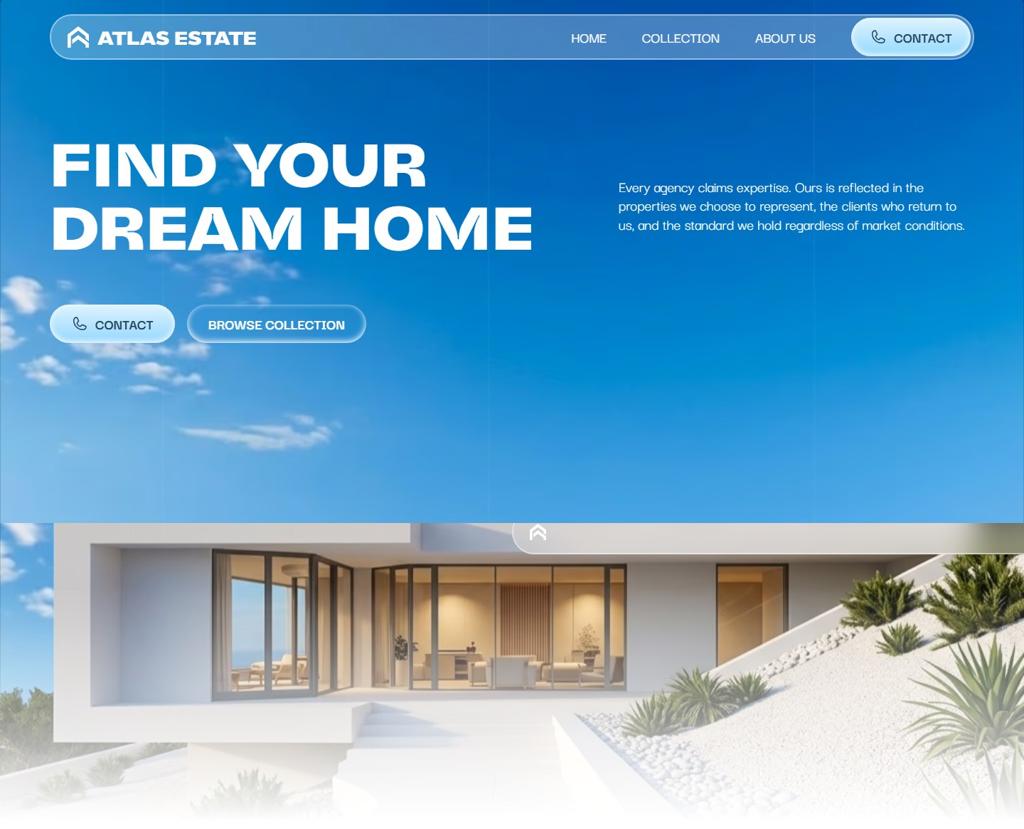 Atlas Estate – Startseite des Framer-Templates