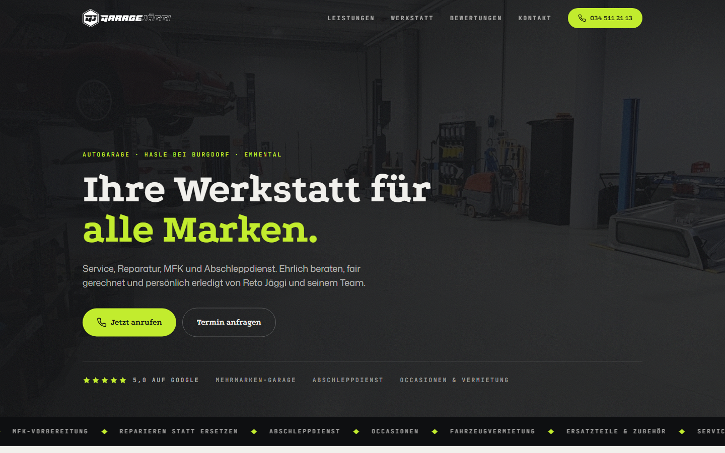 Garage Jäggi Website – Mehrmarken-Garage im Emmental