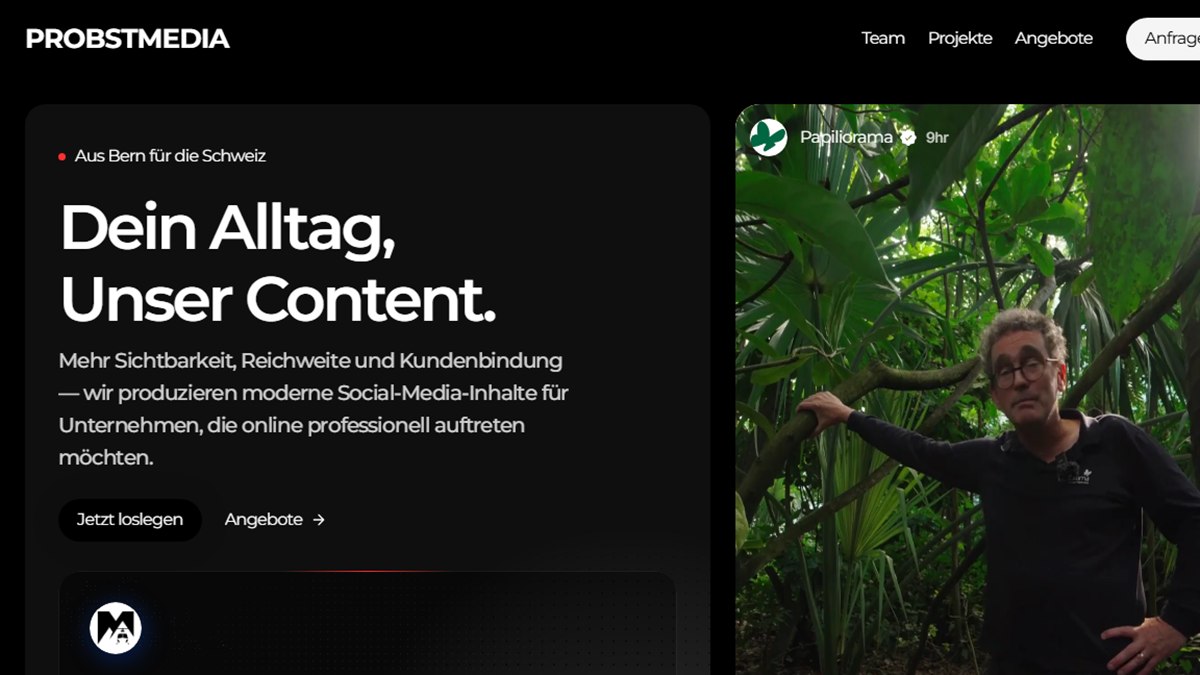 PROBSTMEDIA Website – Social-Media-Agentur aus Bern