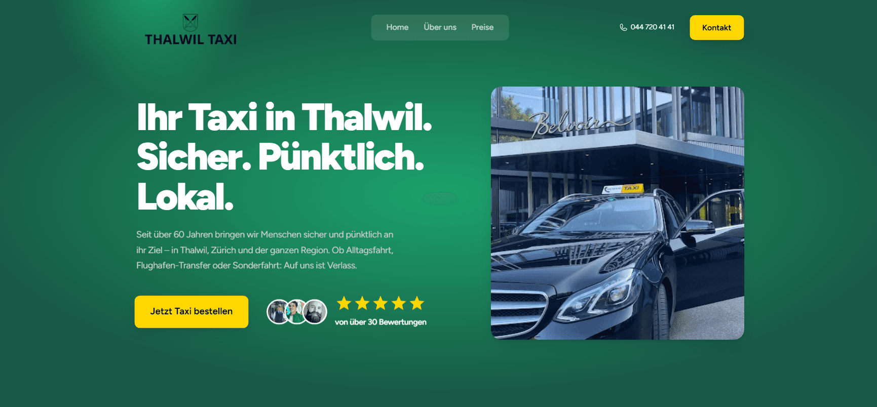 Webdesign Referenz Taxi Thalwil – specialpage.ch