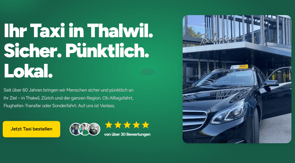 Taxi Thalwil – klare Positionierung