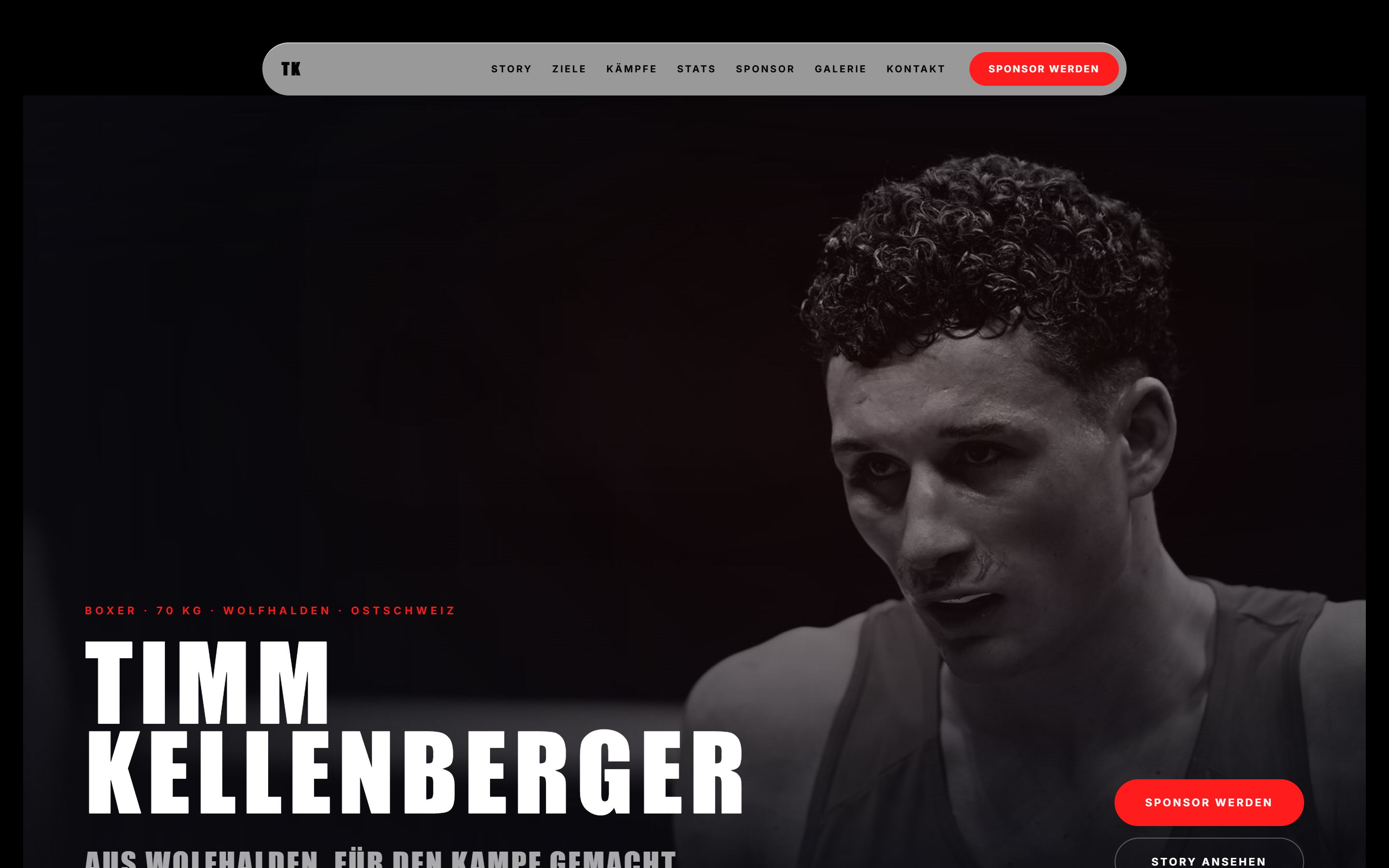 Timm Kellenberger – Website für einen Ostschweizer Boxer