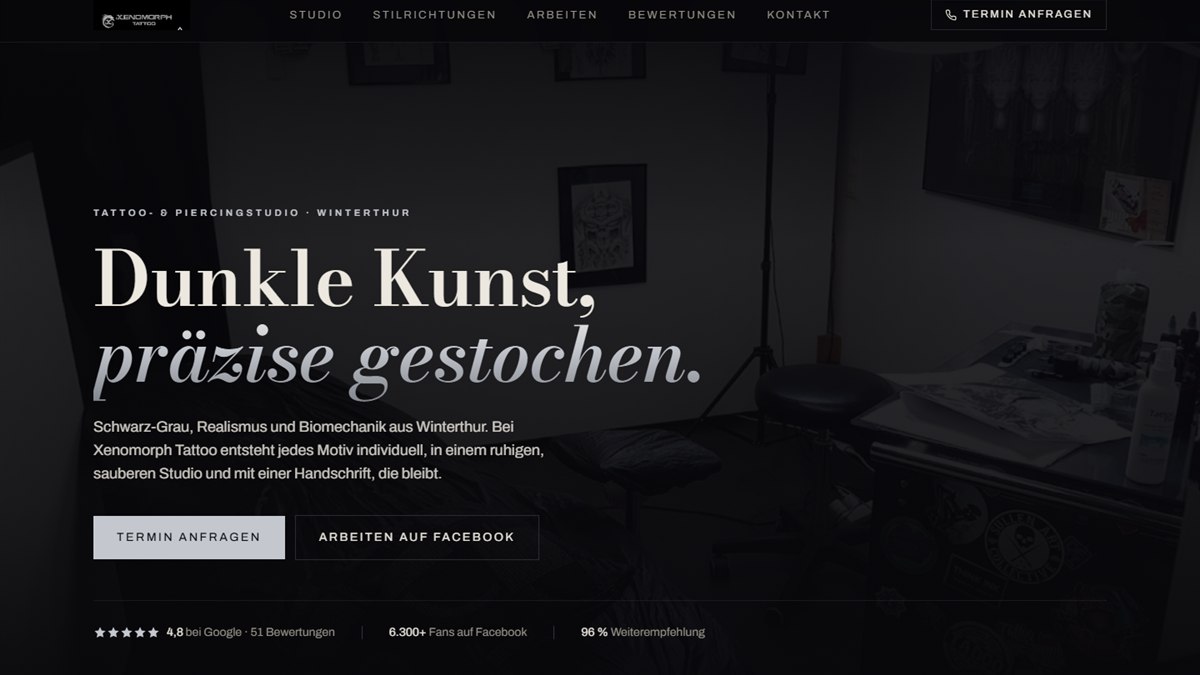 Xenomorph Tattoo Website – Tattoostudio in Winterthur